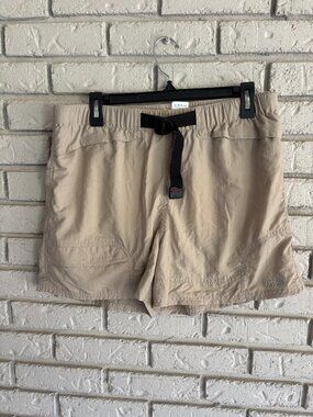 The North Face Shorts Women Large Khaki Lined Belted 100% Nylon Hike Kayak
